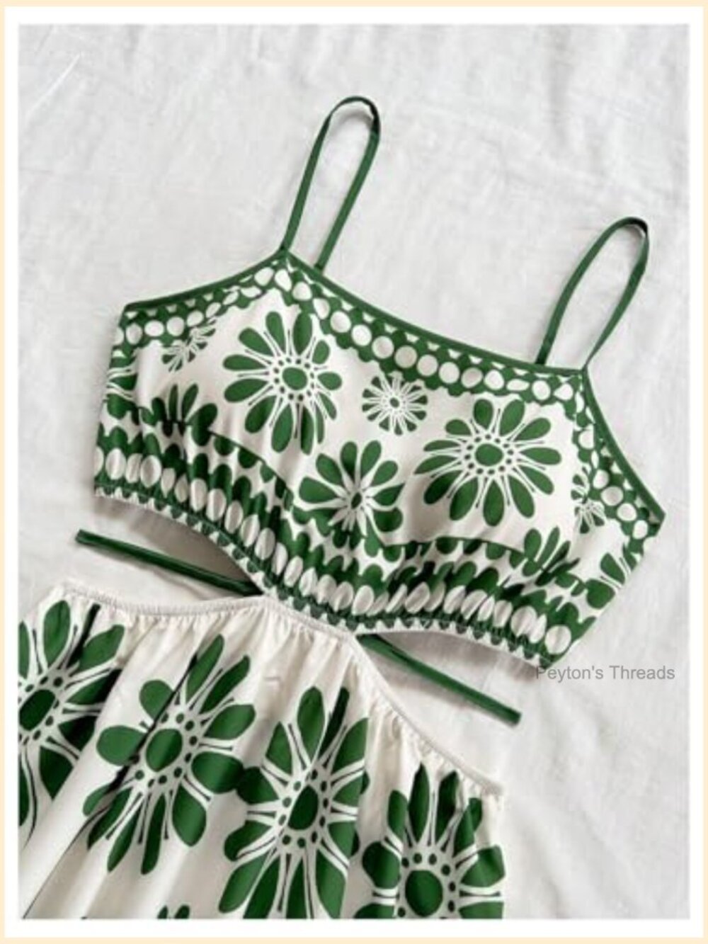 Cut Out Spaghetti Strap Midi Dress Flowy Beach Vacation - Picture 3 of 5